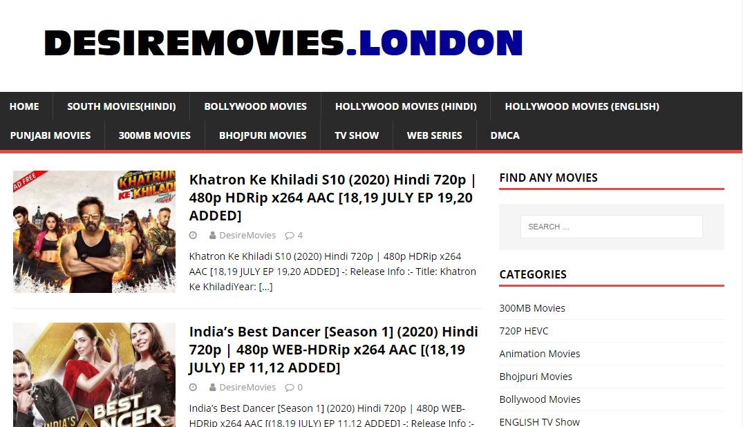 Get The Impressive Collections Of Pirated Contents At Desiremovies